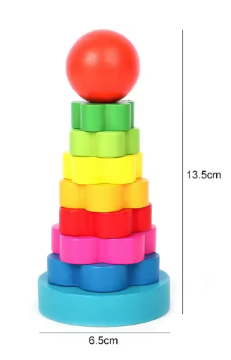 Kleurrijke houten Regenboogtoren