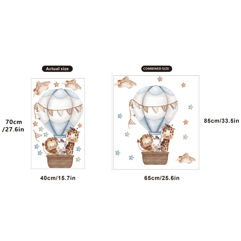 Muursticker - Dierenluchtballon