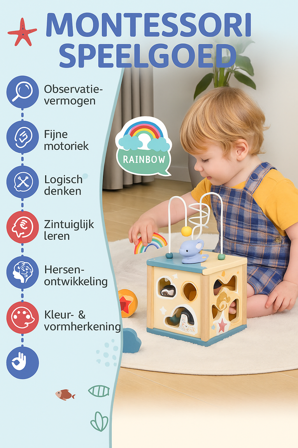 Houten speelkubus voor peuters