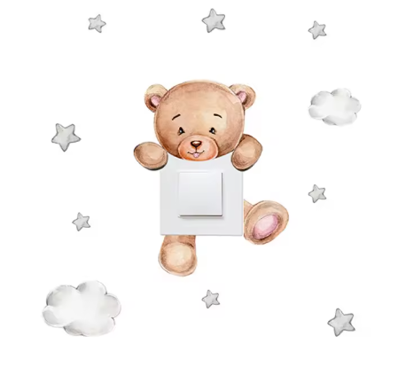 Muurstickers - Dieren lichtknop stickers