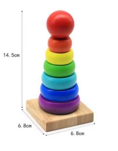 Kleurrijke houten Regenboogtoren