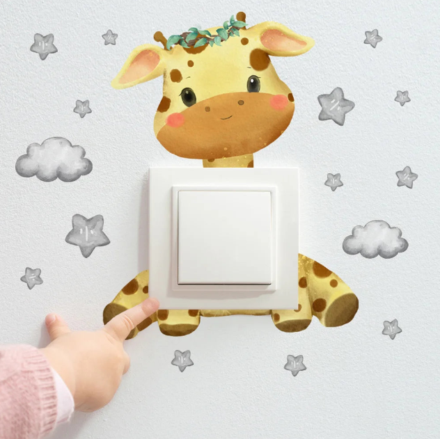 Muurstickers - Dieren lichtknop stickers