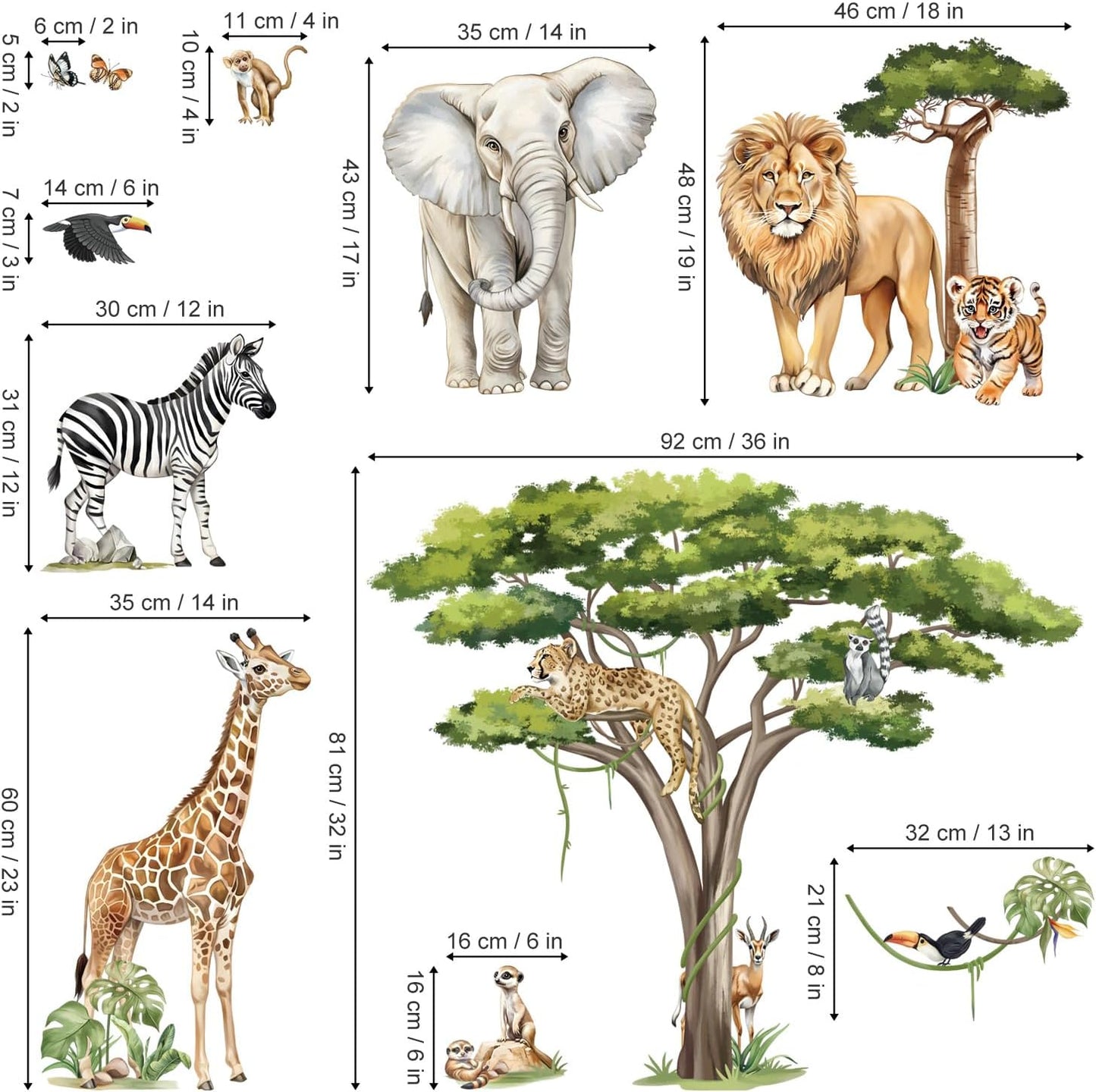 Muurstickers - Safari