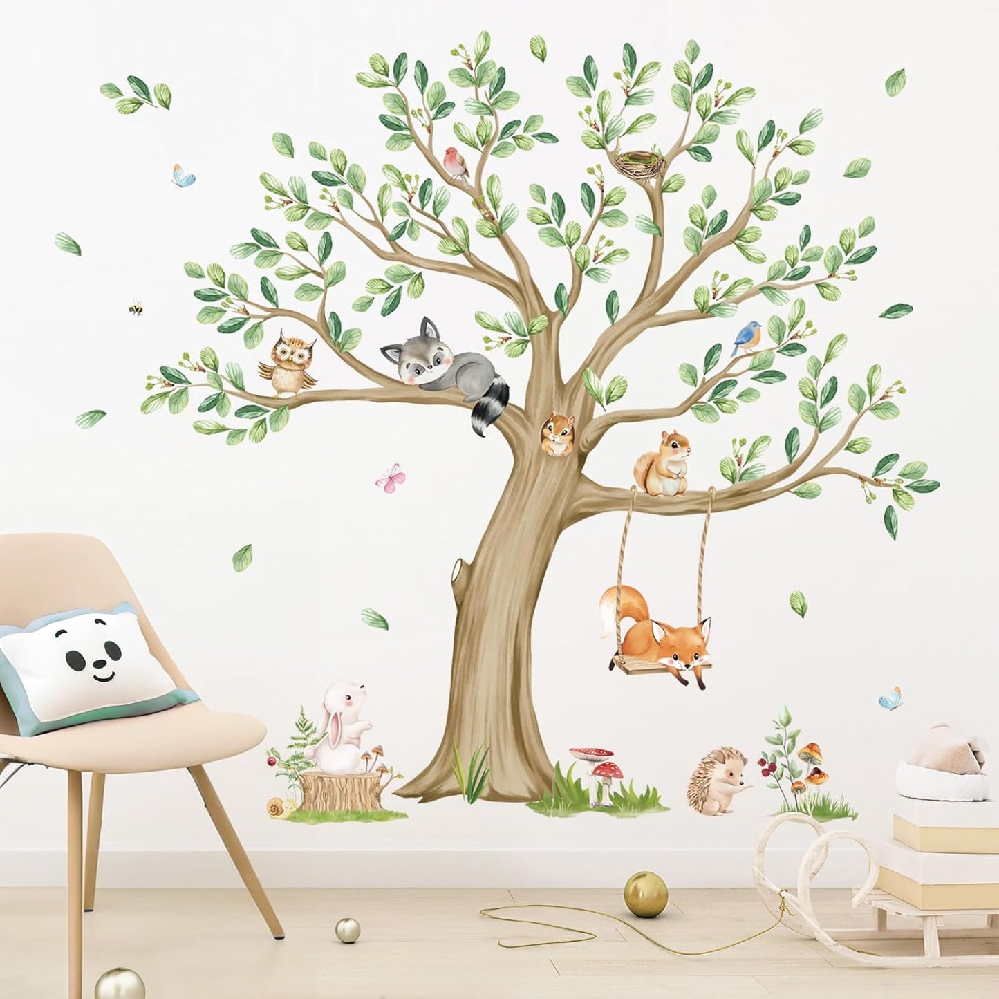 Muurstickers - Grote boom met dieren