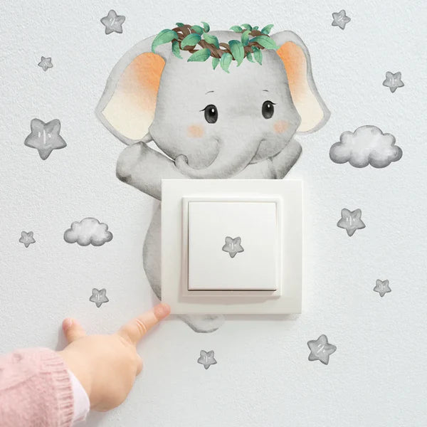 Muurstickers - Dieren lichtknop stickers