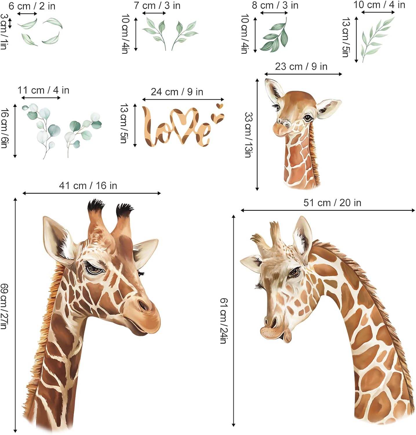 Muurstickers - Giraffen